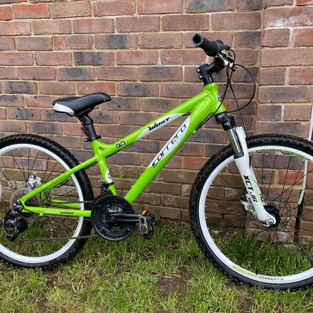 Green children's mountain bike, serviced and checked